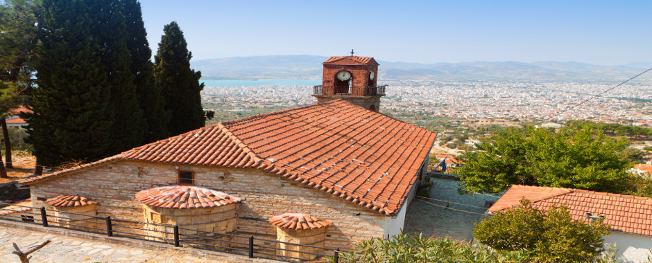 pelion grecia chiesa vista di Volos